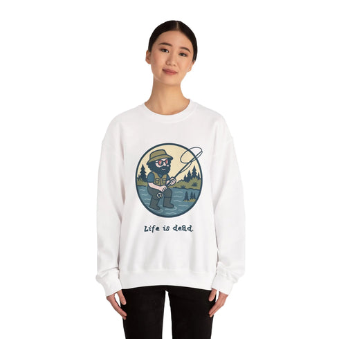 Grateful Dead - Fly Fishin' Jerry | Life is dead. Crewneck Sweatshirt - StealieShop